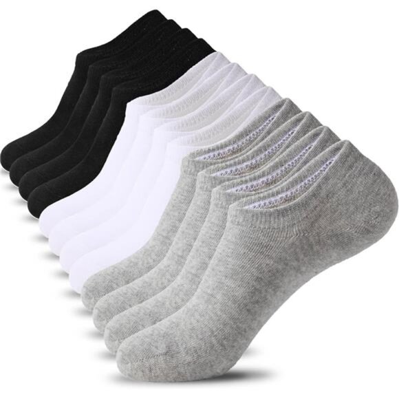 No Show Socks Womens Mens Low Cut Invisible Liner Ankle Socks Non Slip 6 10 Pack - Picture 1 of 7